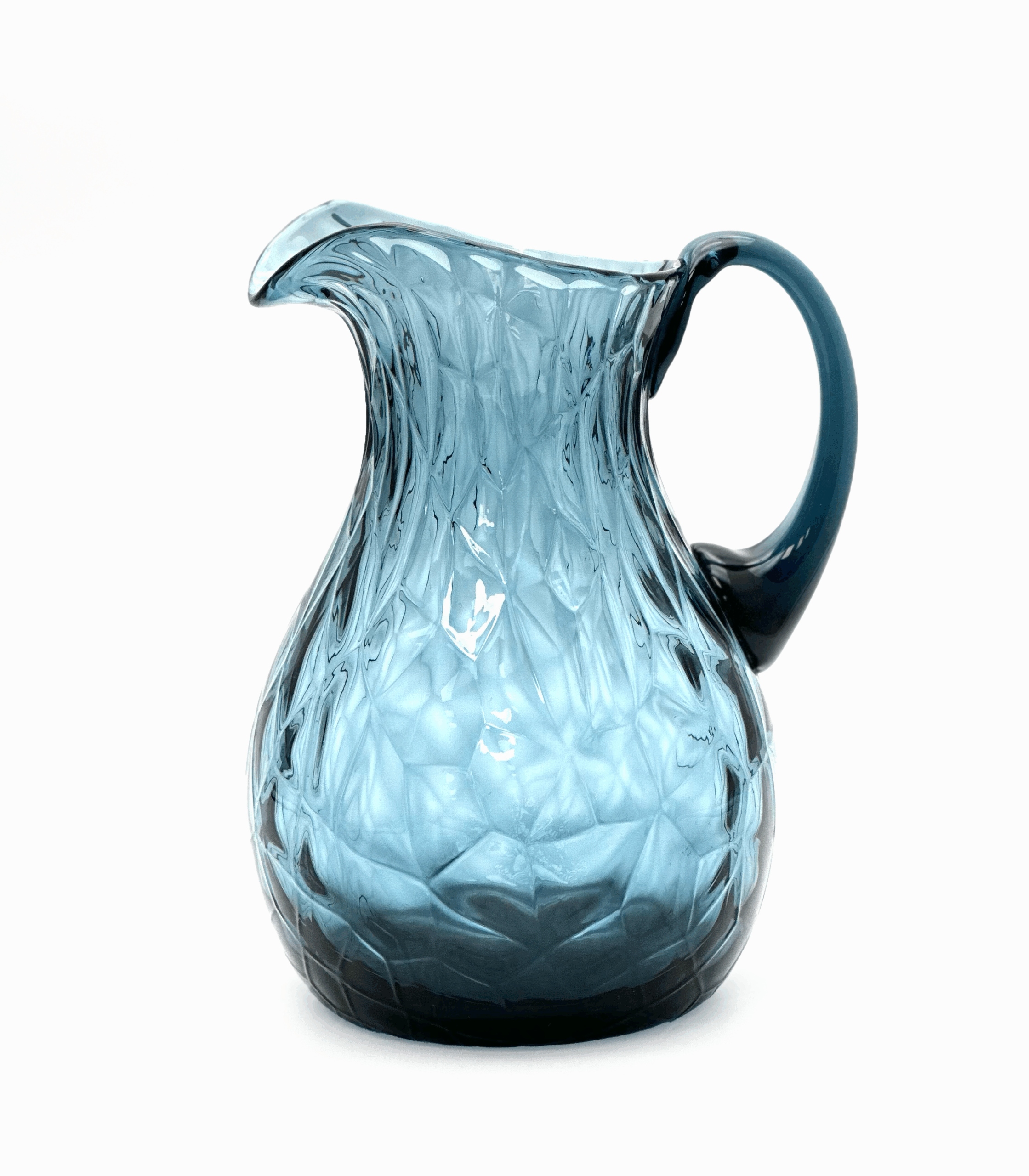 Skleněný džbán s optikou velká krakle kouřový Skleněný džbán s optikou velká krakle kouřový