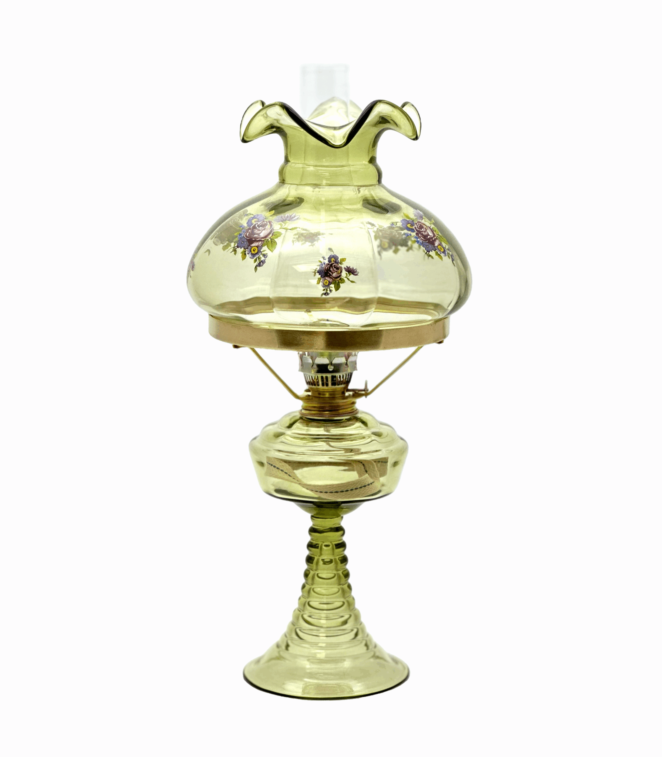 Petrolejová lampa Vanda se stínidlem lesní zelená Petrolejová lampa Vanda se stínidlem lesní zelená