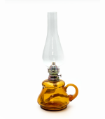 Petrolejová lampa s ouškem amber