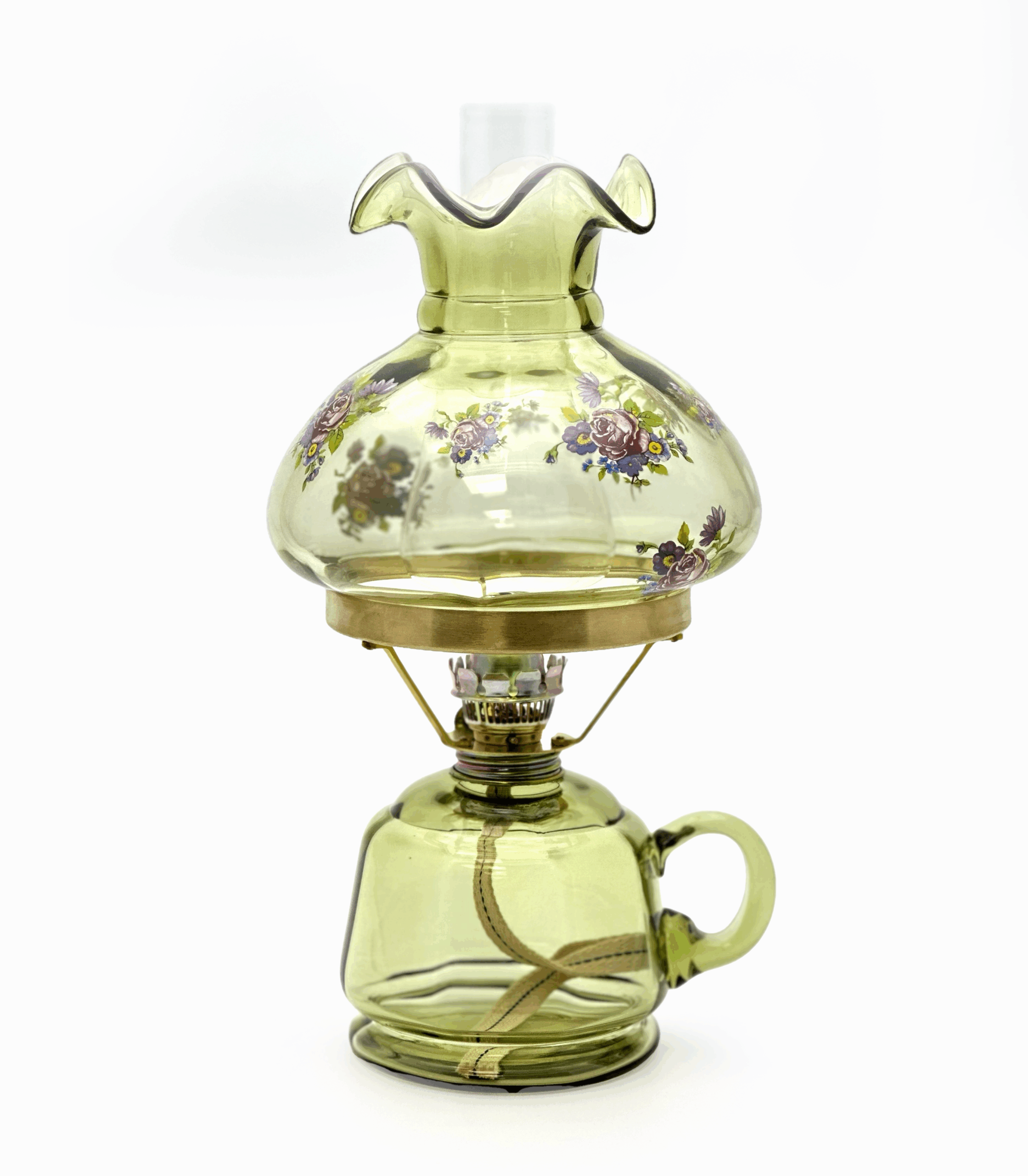 Petrolejová lampa Lucie se stínidlem lesní zelená Petrolejová lampa Lucie se stínidlem lesní zelená