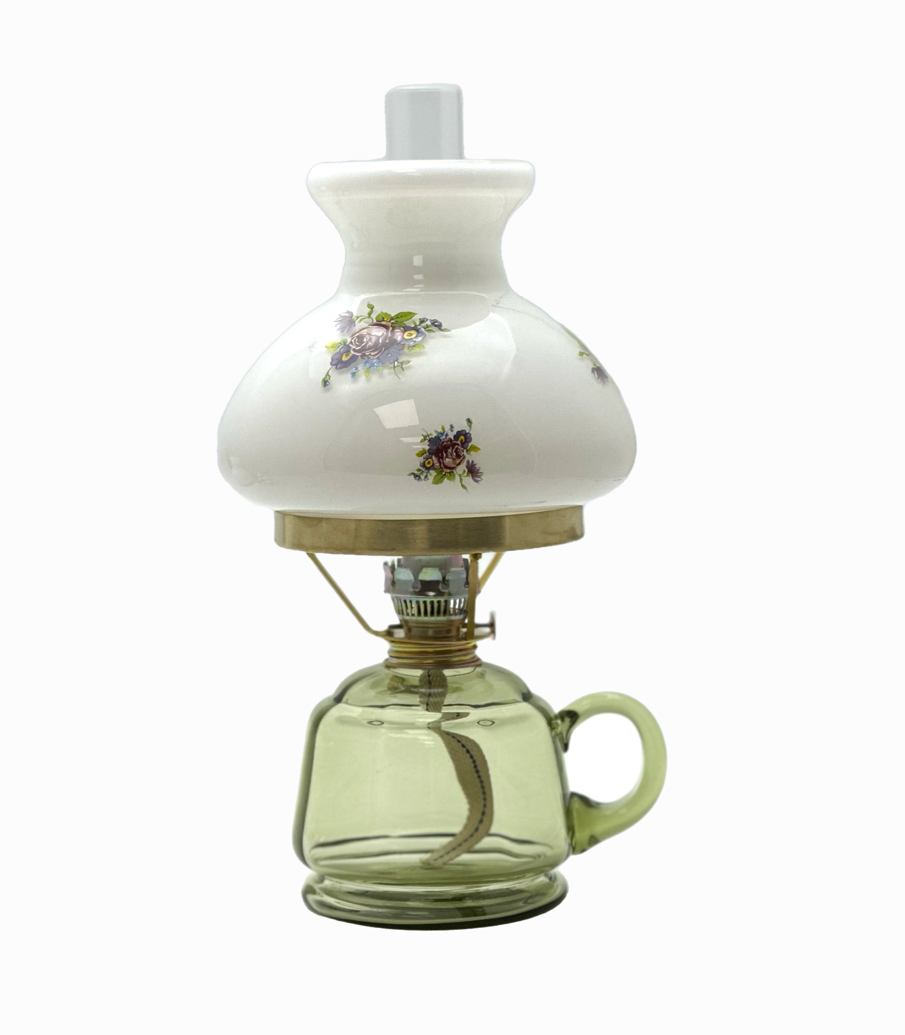 Petrolejová lampa Lucie s květinovým stínidlem