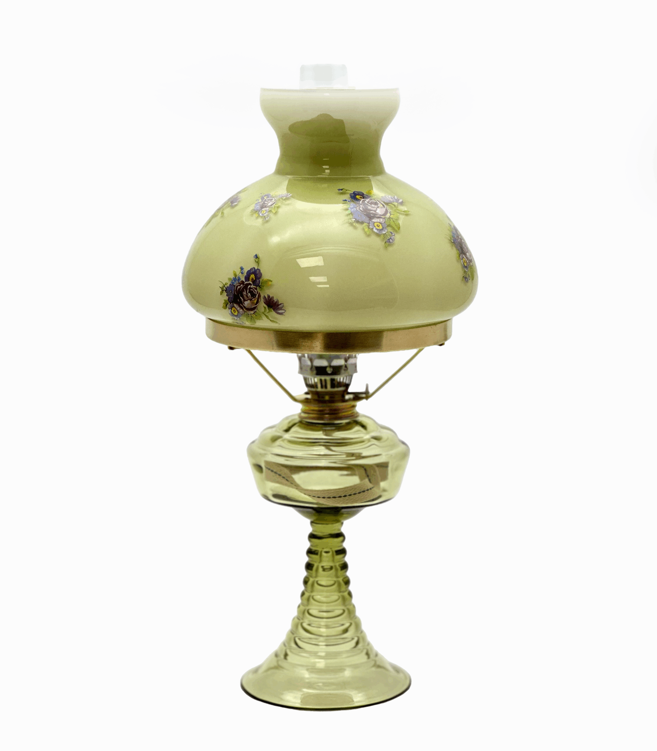 Petrolejová lampa Vanda se stínidlem lesní zelená Petrolejová lampa Vanda se stínidlem lesní zelená