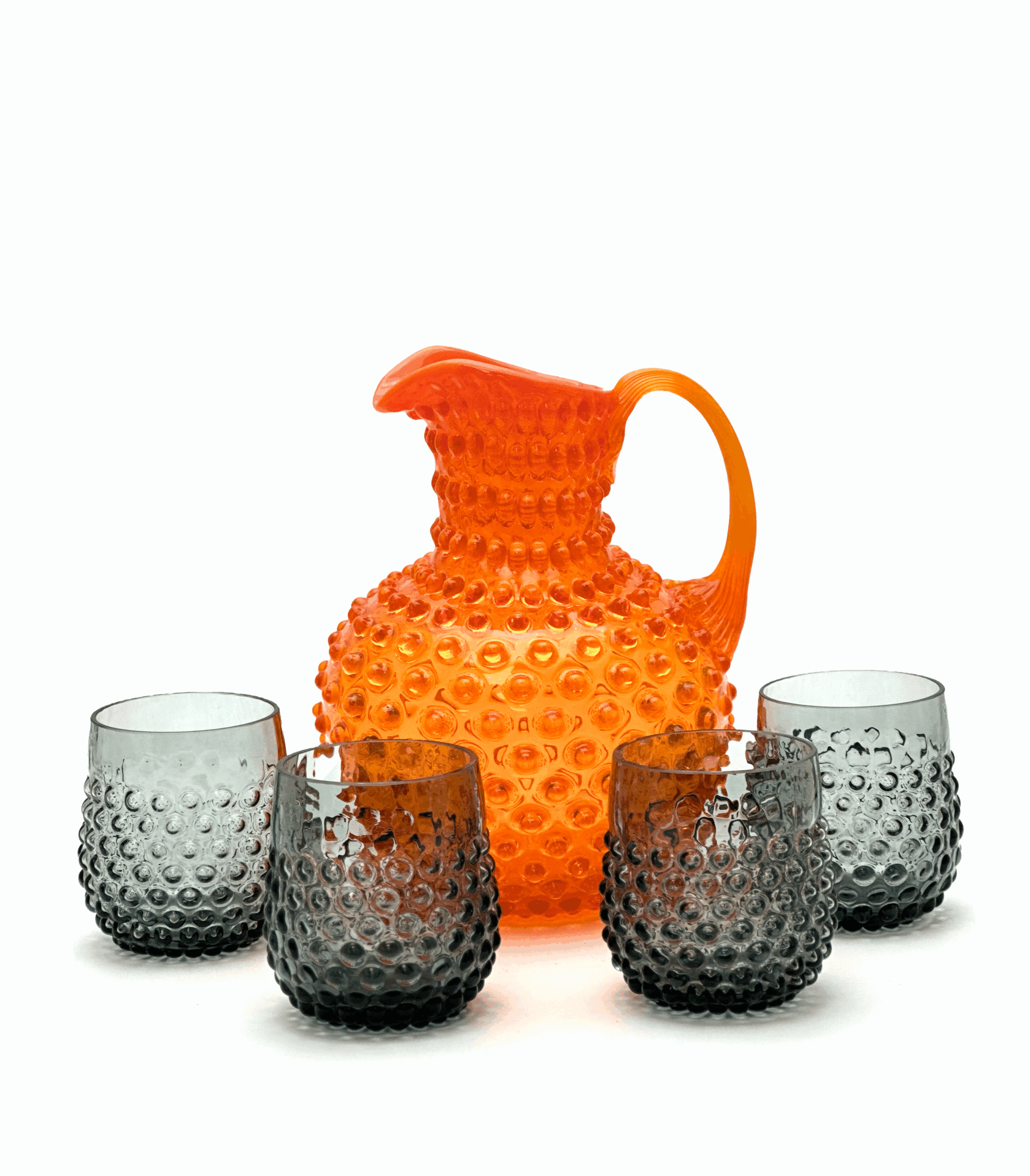 Souprava ananas hobnail - oranžová - kouř Souprava ananas hobnail - oranžová - kouř