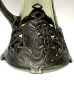 Karafa zdobená cínem - lesní zelená - Art Nouveau - 2ks - Obrázek 2