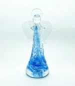 Anděl s modrobílým žíháním 28cm