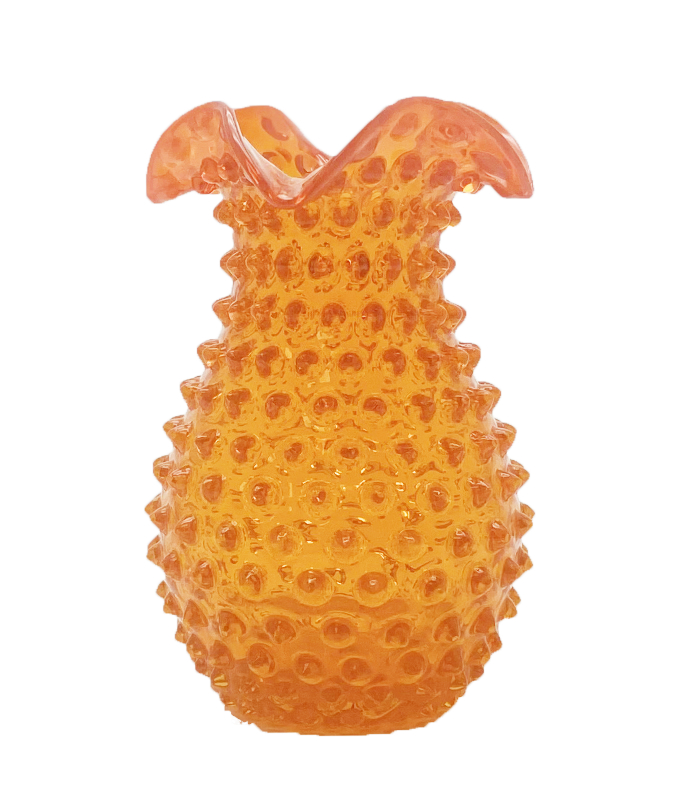 Váza 18cm – Hobnail – Ananas – oranžová