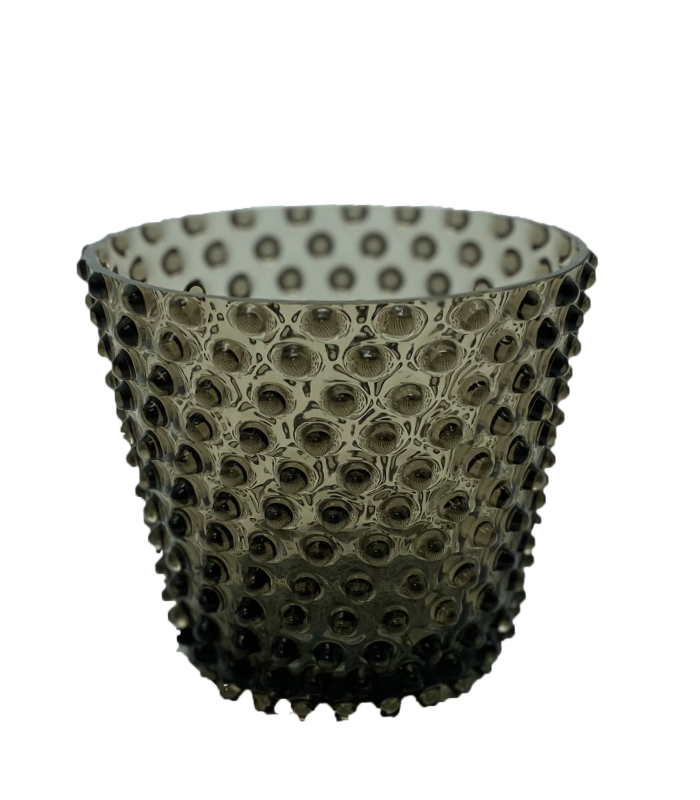 Váza, Svícen, Květináč, Mísa 16cm - Hobnail – Ananas – hnědý kouř
