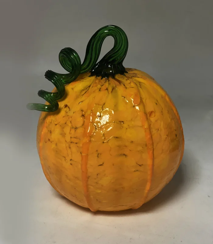 Skleněná dýně oranžová průměr cca  15cm