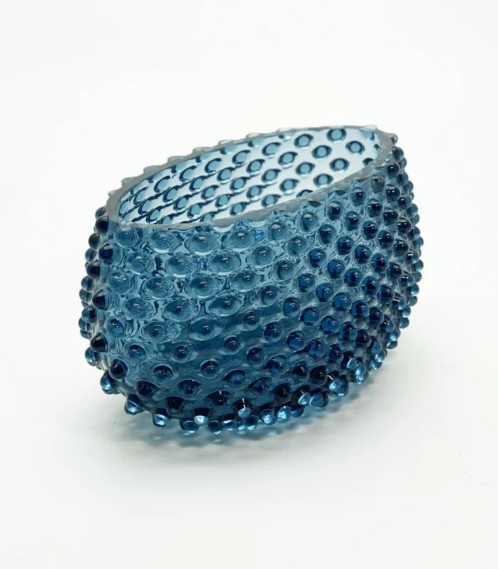 Váza - Mísa lodička velká - Ananas - Hobnail - modrý kouř