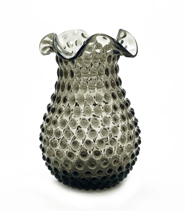 Váza 21cm - Hobnail - Ananas - hnědý kouř